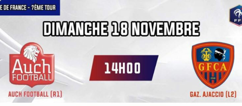 Football, l’événement du week-end : Auch reçoit en Coupe de France le Gazélec d'Ajaccio (Ligue 2)