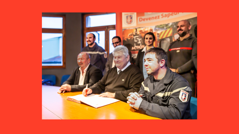 Convention pompiers avec HDM et avec Gers Distribution à Nogaro  