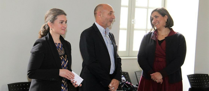 Première pierre du chantier des Promenades