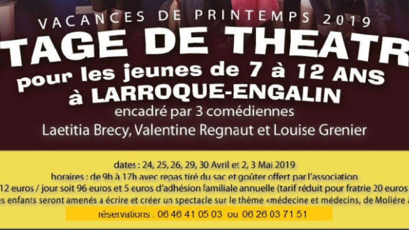 Stage de théâtre pour comédiens en herbe.