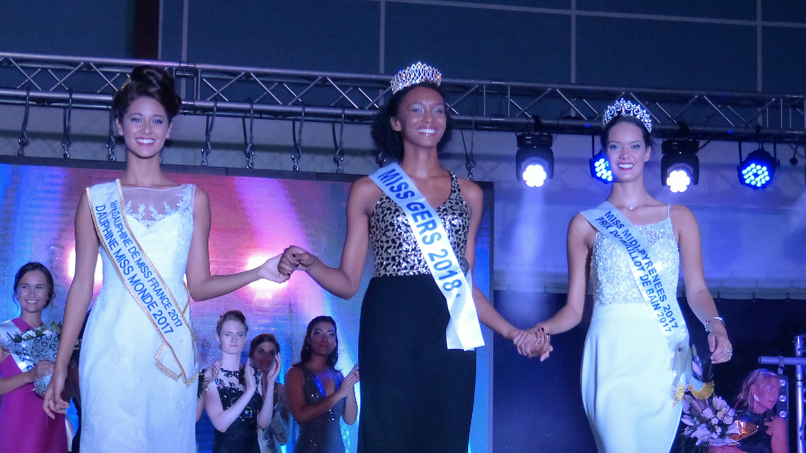  Léa Collet, de Duran, Miss Gers 2018, et ses deux dauphines, Margaux Thibaut de Valence-sur-Baïse et Coralie Mottier d'Auch.