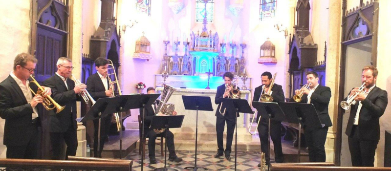 Sublime concert de Maxime Faix avec le "Beulick Brass Ensemble".