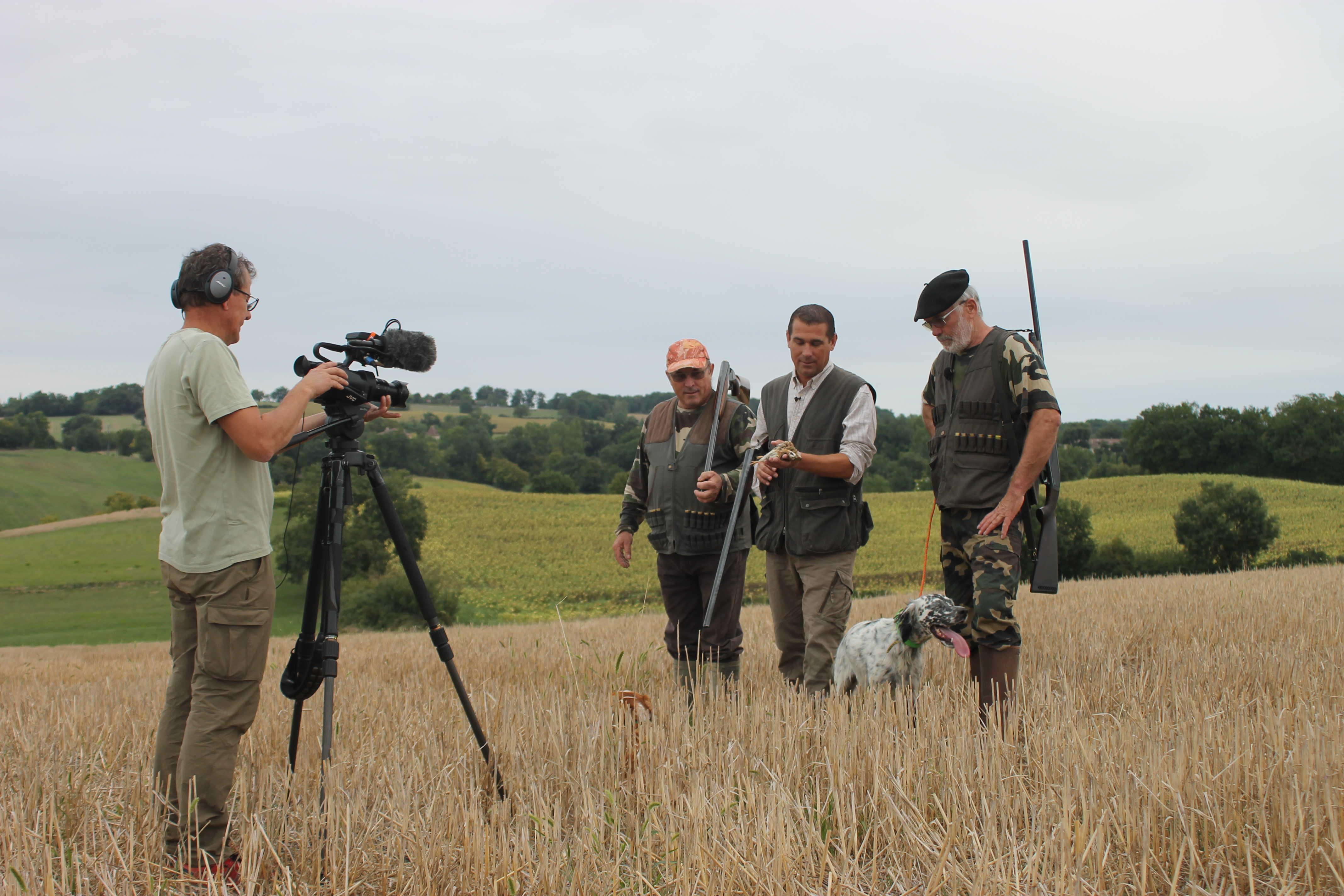 Tournage à Marsolan : chasse à la caille