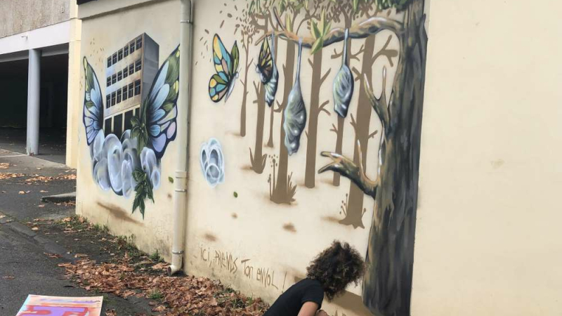 Une fresque au collège