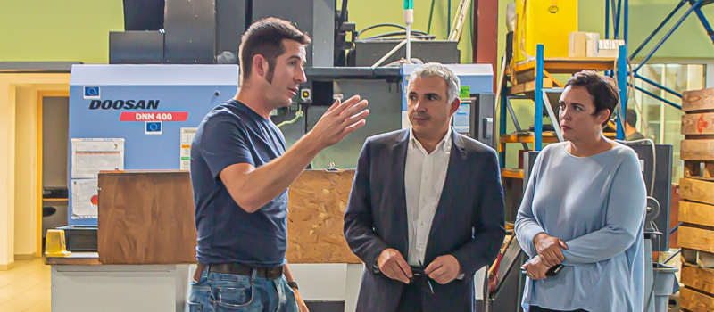 Le président de la CCI visite l'entreprise Hueso à Nogaro  