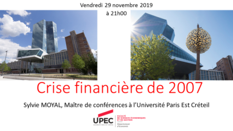 Conférence de l'association Confluences sur la crise financière de 2007
