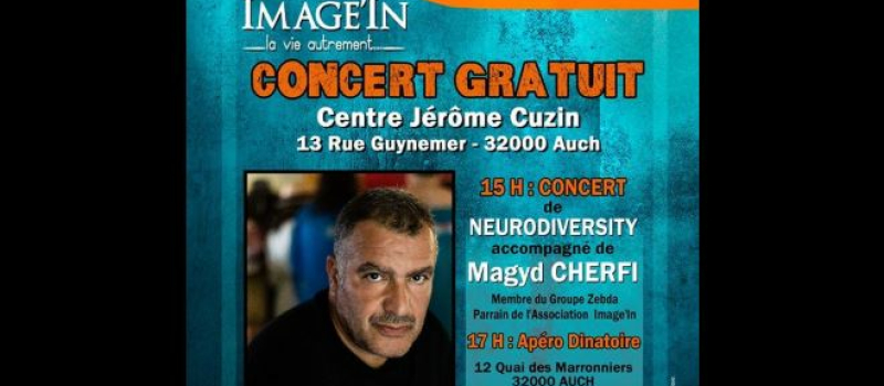 Inauguration Image'In : MagydCherfi, membre du groupe Zebda, en concert avec le groupe Neurodiversity