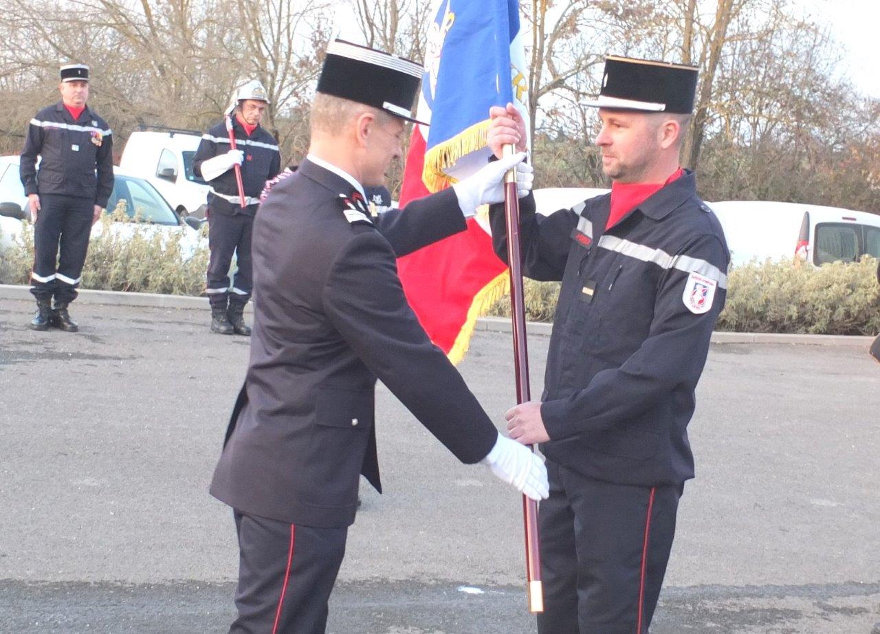 Julien Boison lors de sa prise de commandement, le samedi 19 janvier 2019