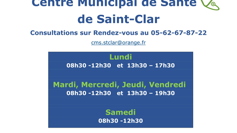 Le Centre municipal de Santé est ouvert