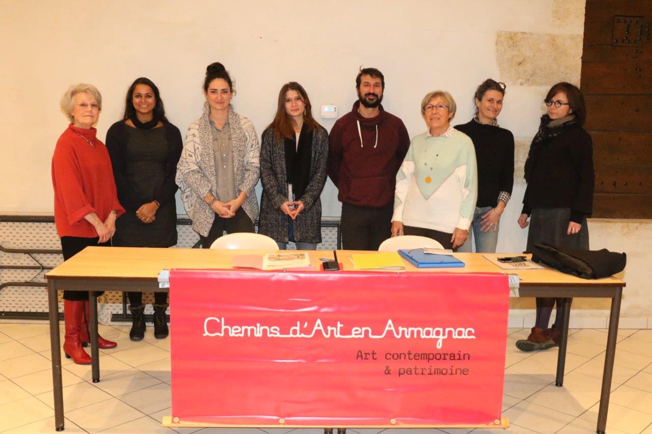 Les membres du bureau avec les artistes de l’édition 2020 - Photo Marc Le Saux