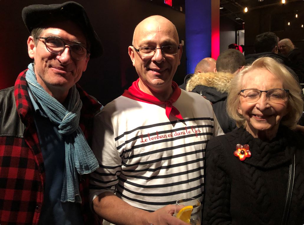 Jo Daguin, Bernard Thore chef de la banda et Xavier Abadie artisan volailler de la poule gasconne. 