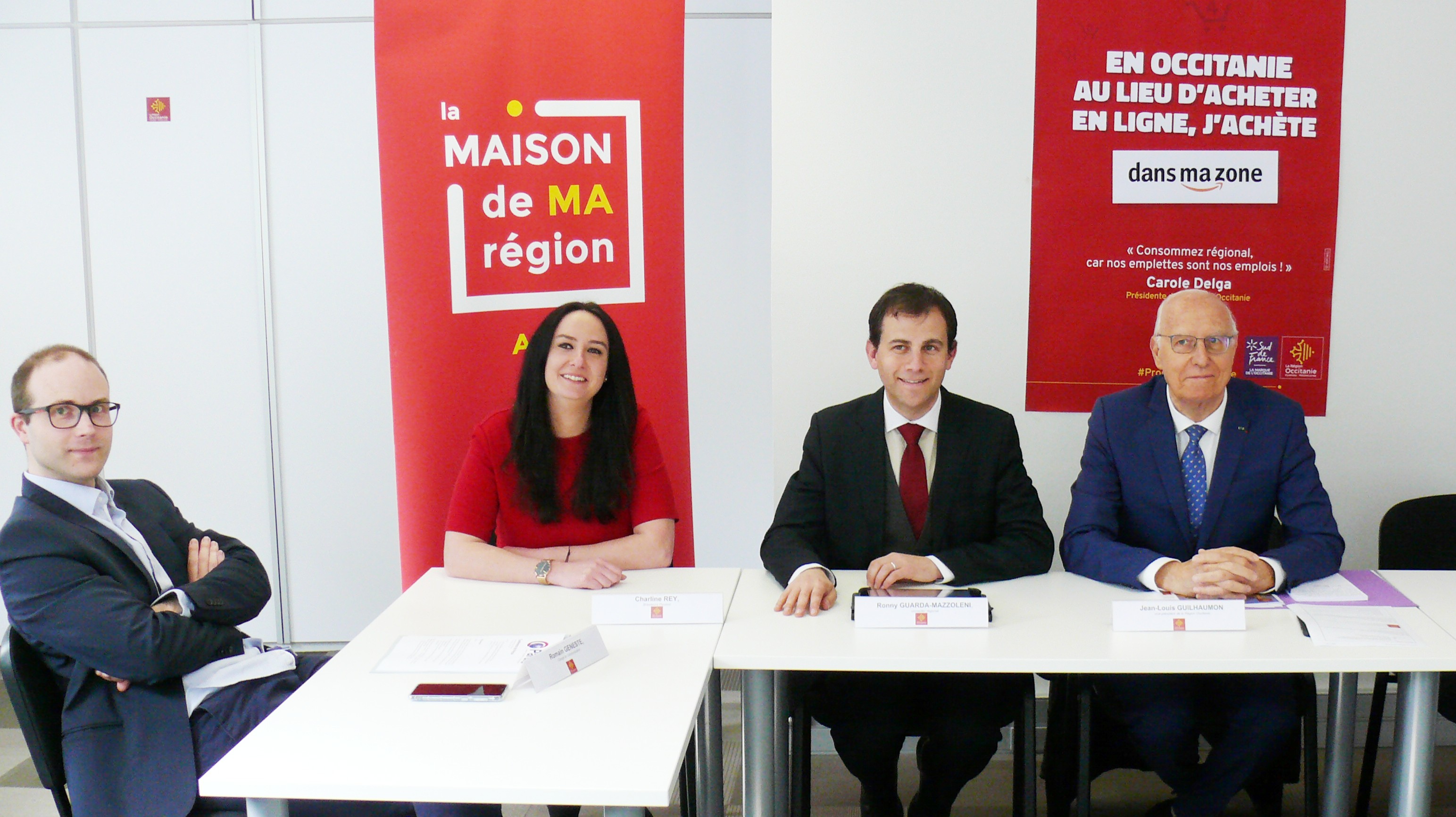 Romain Génesté, Charline Rey, Ronny Guardia-Mazzoleni et Jean-Louis Guilhaumonn ont fait valoir l'implication de la Région au niveau de l'emploi et des entreprises.
