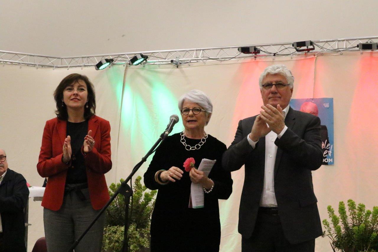 Gisèle Biémouret entourée de Carole Delga et Philippe Martin. Photo : Marc Le Saux.