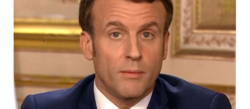 Troisieme Intervention télévisée du président Emmanuel Macron depuis la crise.   