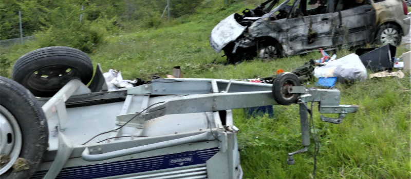 Accident spectaculaire mais sans gravité 
