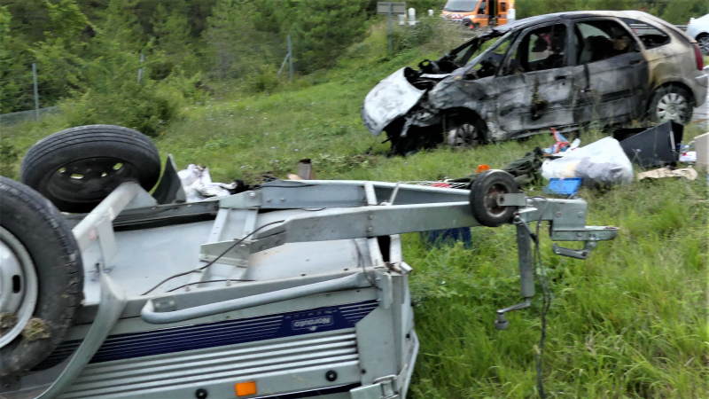 Accident spectaculaire mais sans gravité 