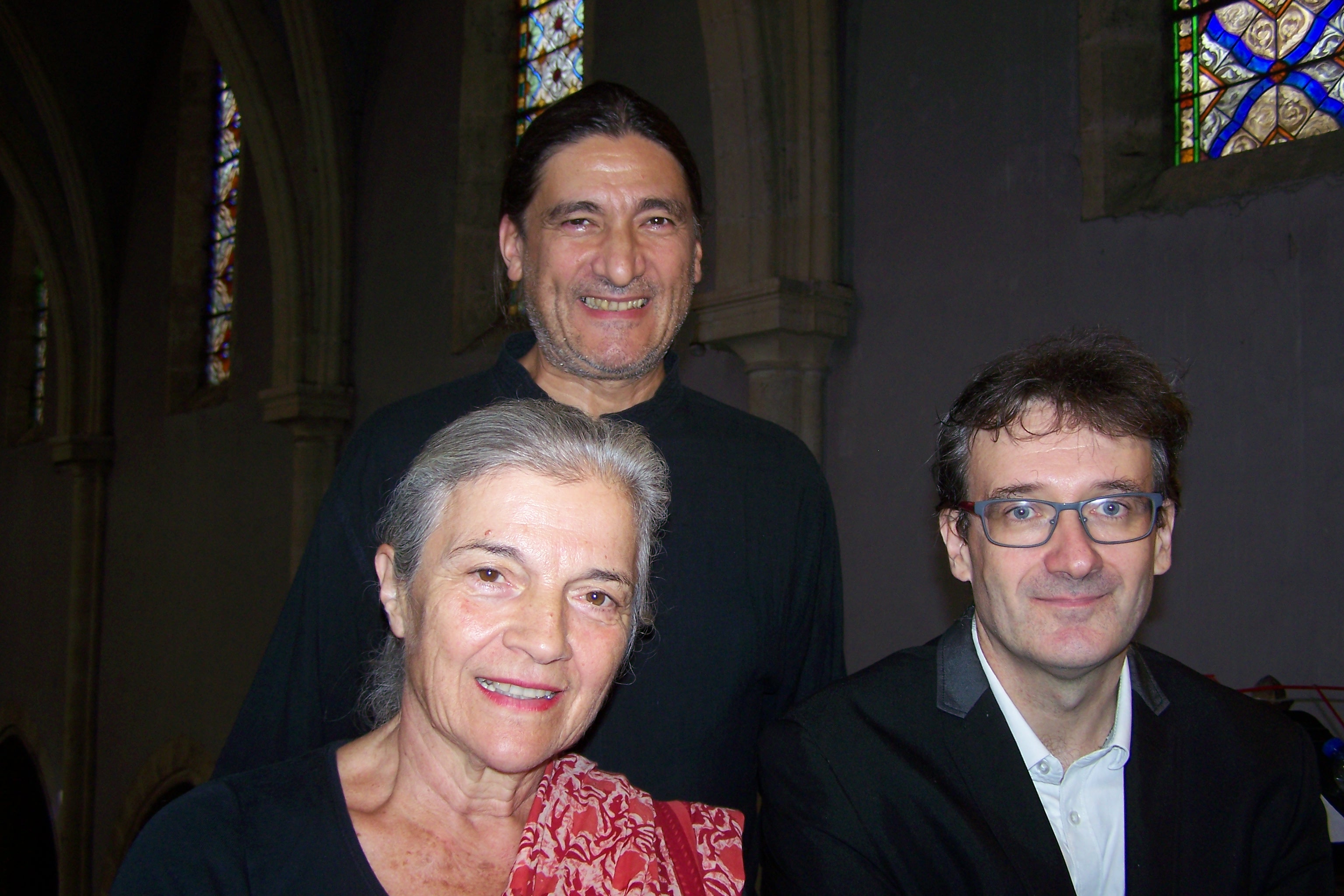 Les trois interprètes , au centre Jean-Christophe Revel, Francine Estrémé et François Veilhan
