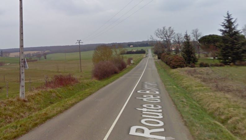 Une vue sans précision de la route de Barran - Extrait Street View