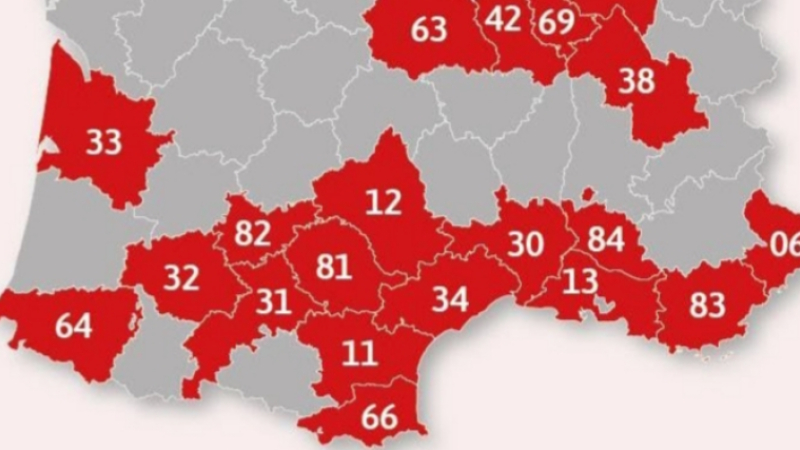 Le Gers en rouge et  nouvelles mesures.