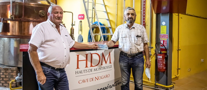 Sahel Gascogne reçoit un nouveau chèque de la Cave HDM de Nogaro  