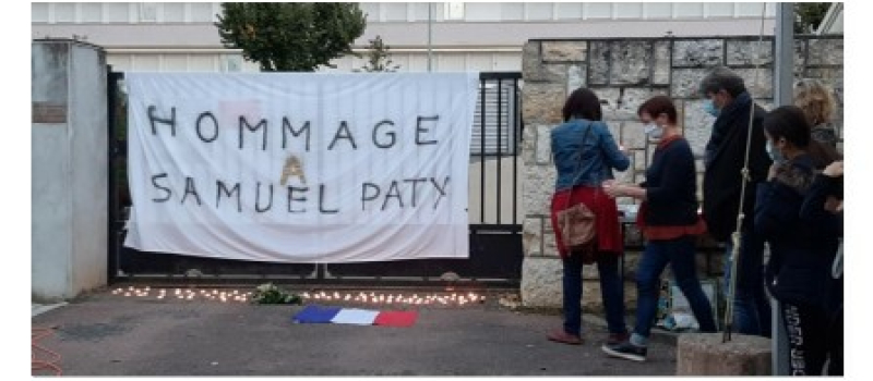 Hommage à Samuel Paty devant le collège Gabriel Séailles