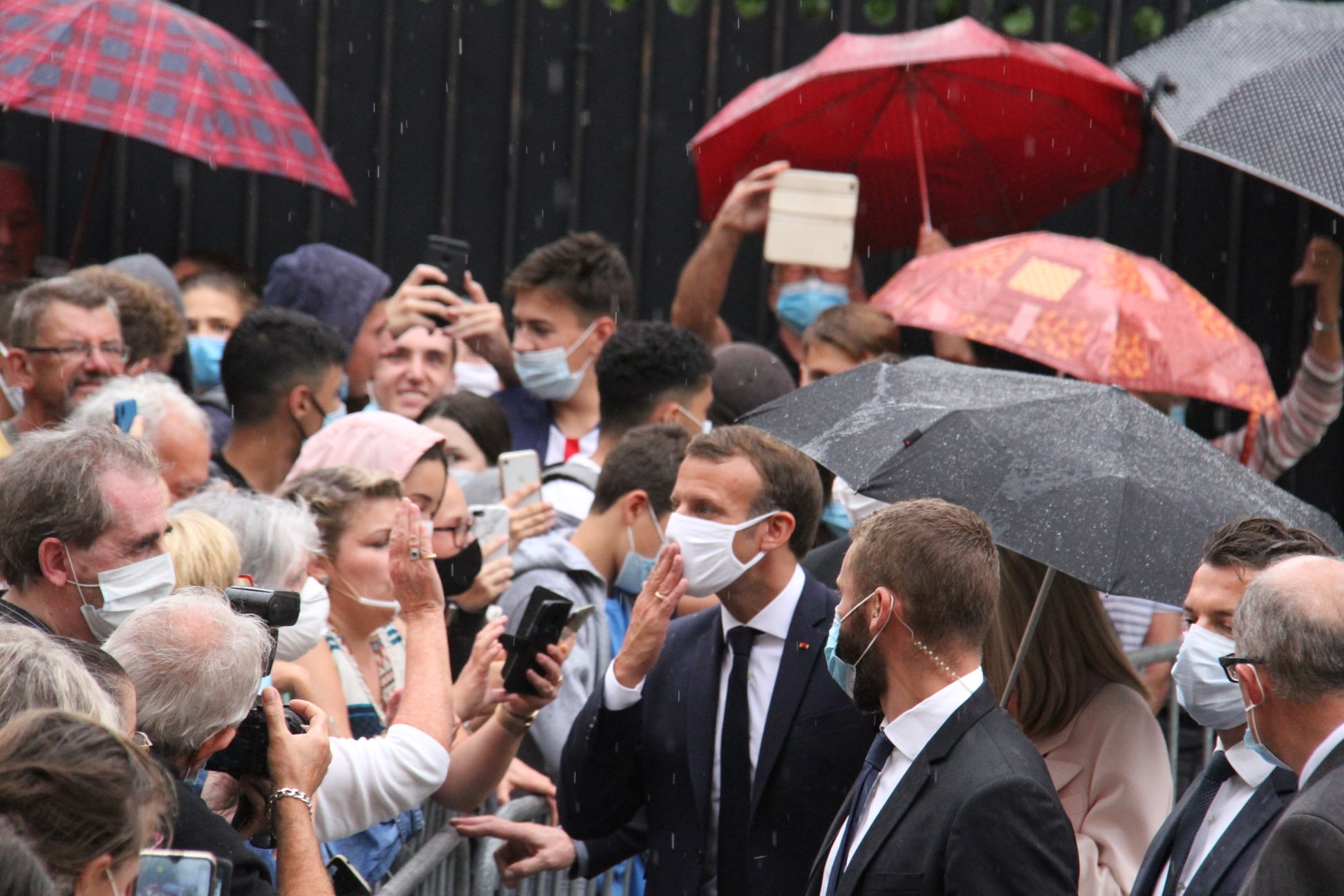 Le Président Macron lors de sa venue à Condom, le 18 septembre - Photo MLS