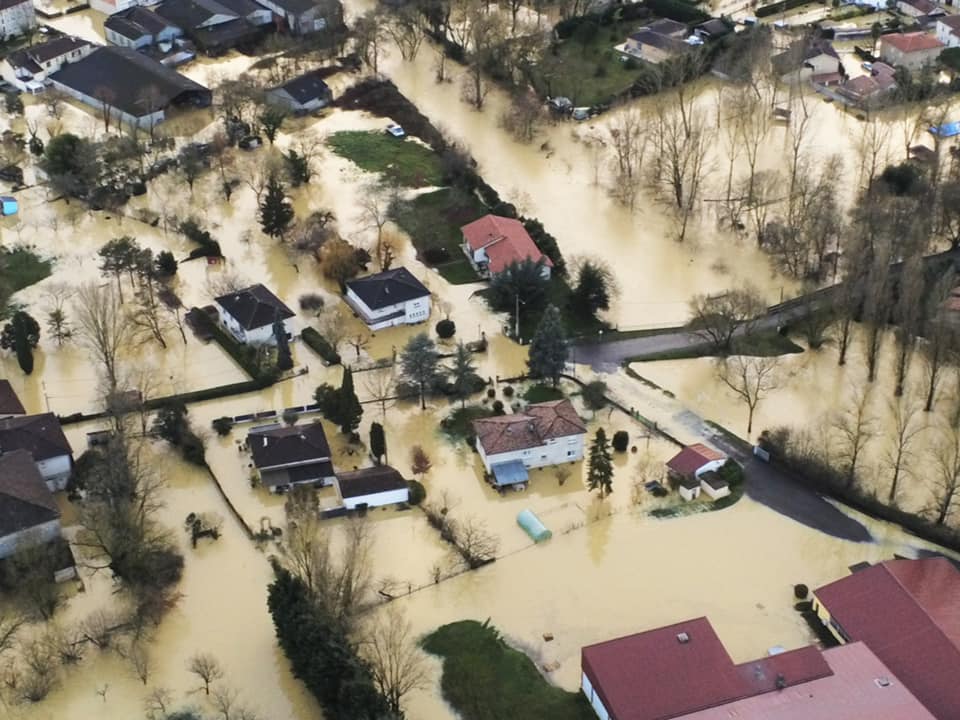 Inondations à Vic-Fezensac. Photo mairie de Vic-Fezensac.