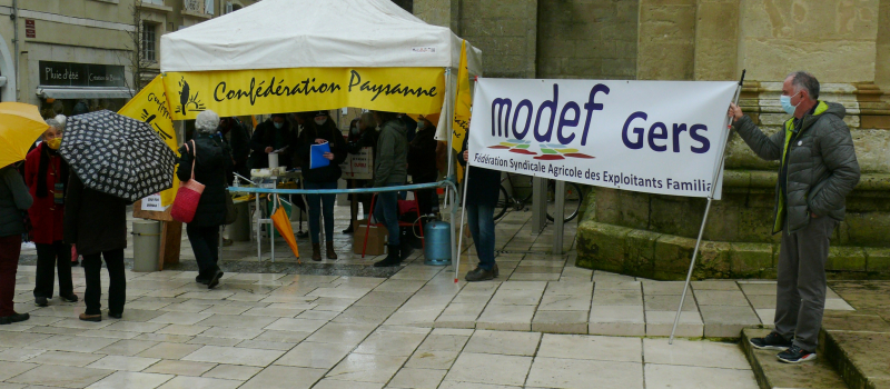 Trois syndicats agricoles et les enseignants du lycée et du collège de Mirande ont manifesté