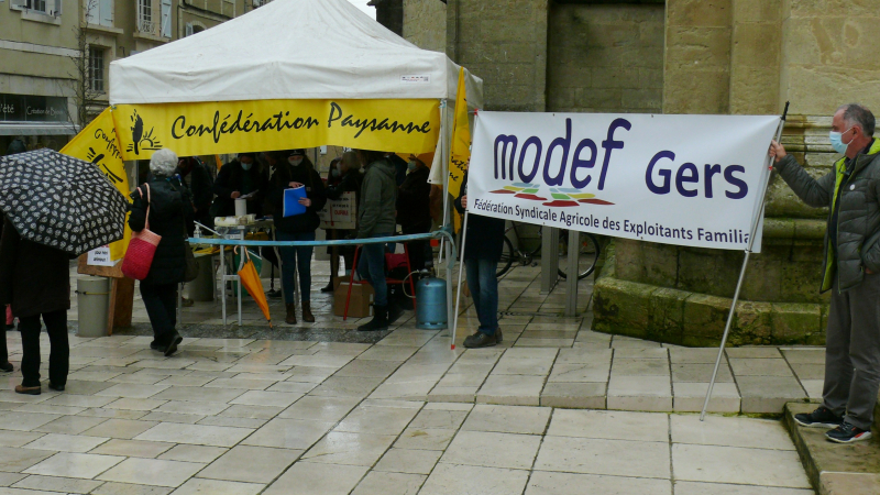 Trois syndicats agricoles et les enseignants du lycée et du collège de Mirande ont manifesté