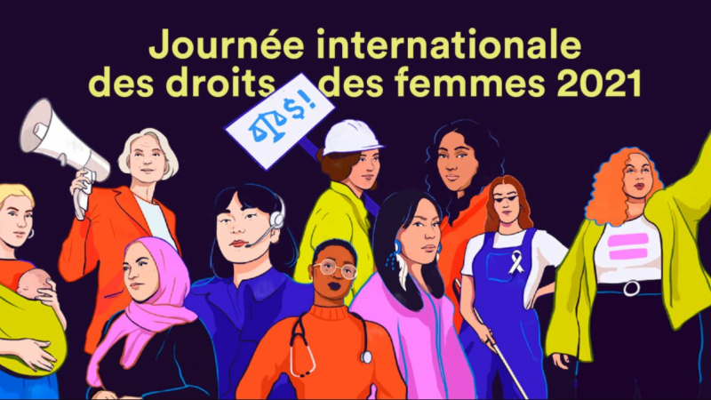 Une marche festive et bruyante pour la Journée internationale des droits des femmes 