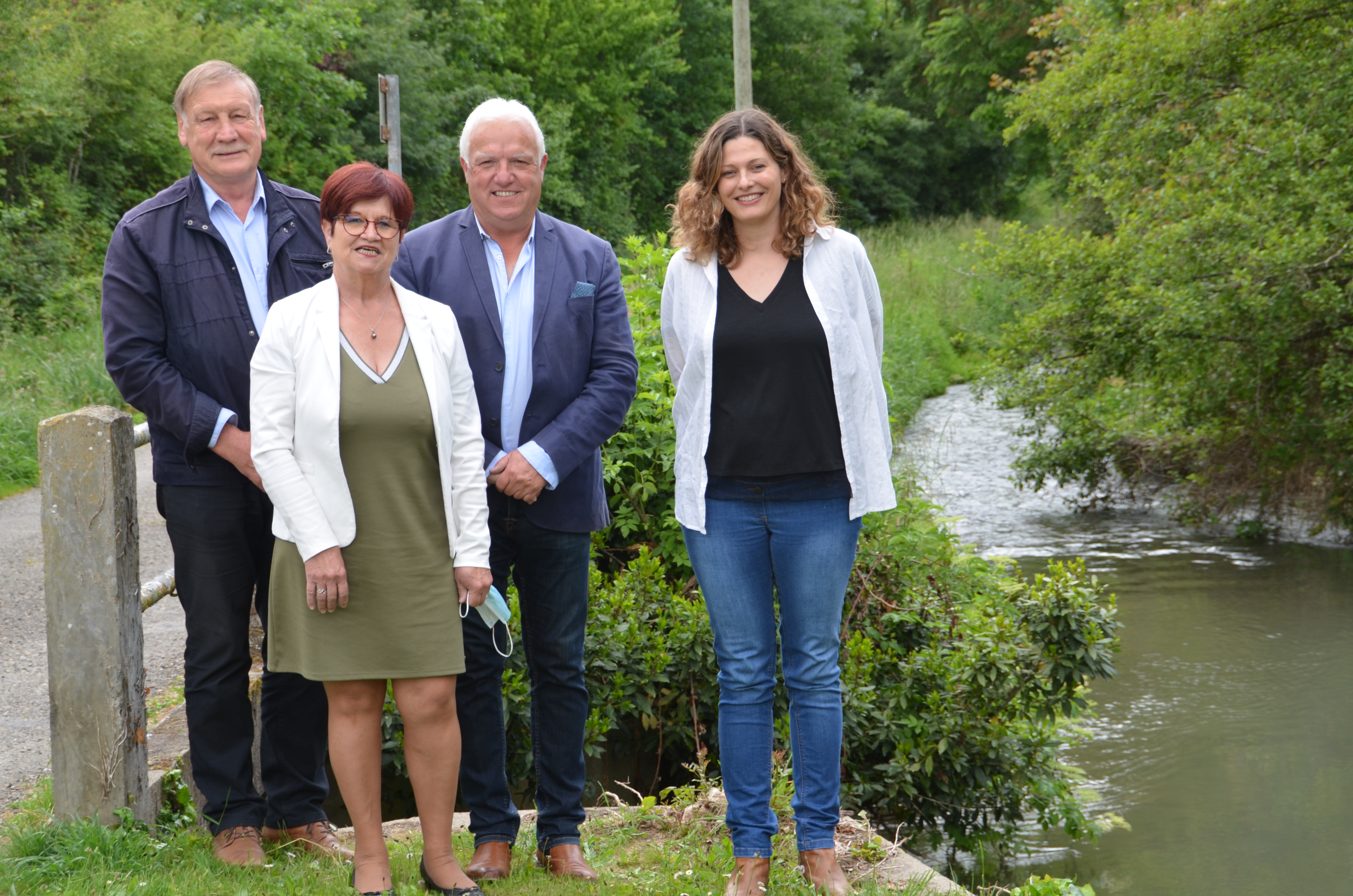 Christophe Terrain maire de Riscle, Chantal Sarniguet 1 ère adjointe mairie Aignan(nouvelle candidate) Hèlène Conseillère départementale sortante, et René Castets (nouveau candidat)   © Crédit Ph//CB