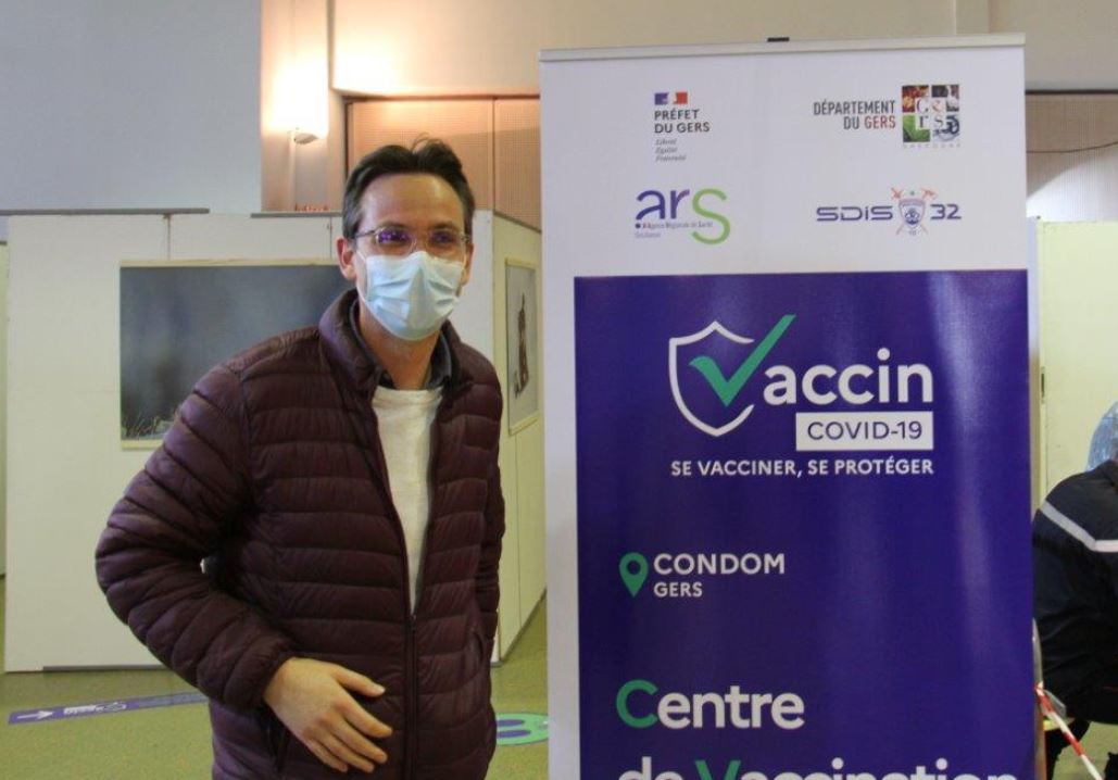 Alexandre Baudouin au centre condomois de vaccination - Photo Marc Le Saux