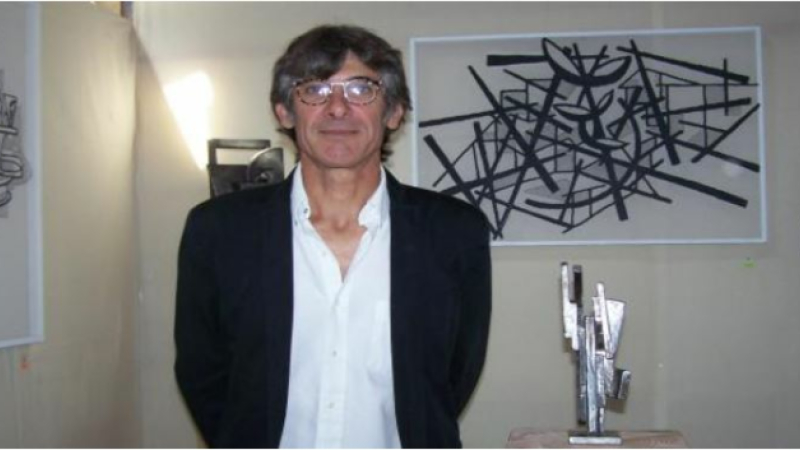l'artiste-plasticien Jean-Patrick Magnoac et le bleu