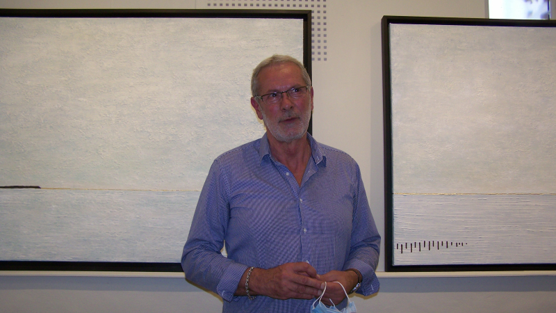 Vernissage de Marc Courtois, artiste peintre gersois, à la galerie "L'Arcade"