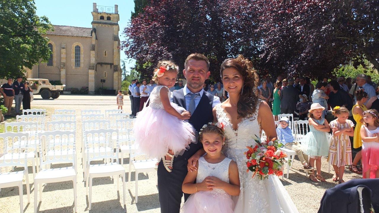 Florian et Nathalie avec Elia et Lisie