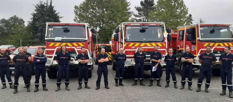 Retour de nos pompiers depuis l'Aude