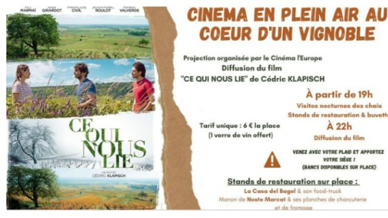 Cinéma en plein air au Domaine de Bilé mardi soir