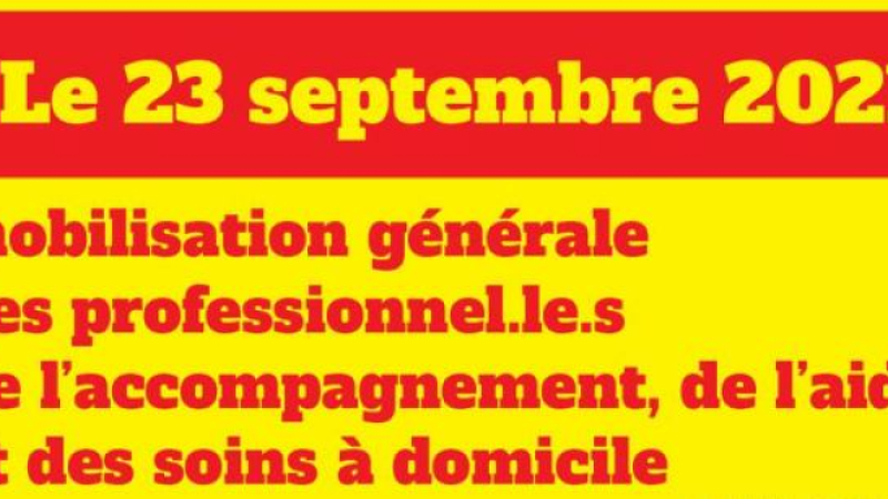 23 septembre journée nationale d'action dans le secteur de l'aide à la personne.