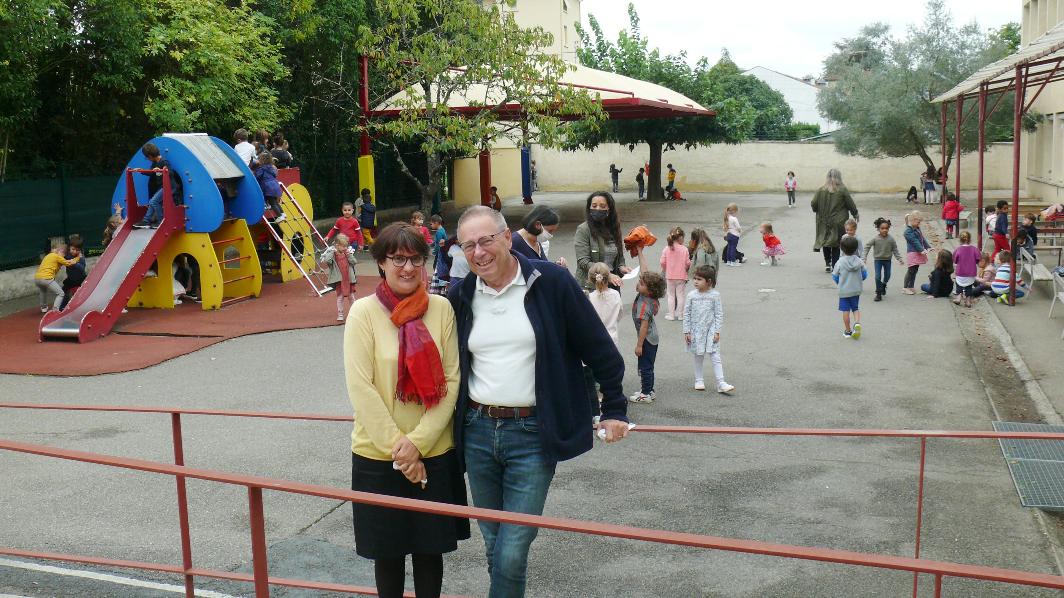 La directrice de l'école Saint-Paul, Marie-Estelle Payen et le président de l'Ogec, Christian Laborel.