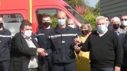 David Taupiac, Maire de Saint-Clar, le Lieutenant Christophe Reguena, et Bernard Gendre