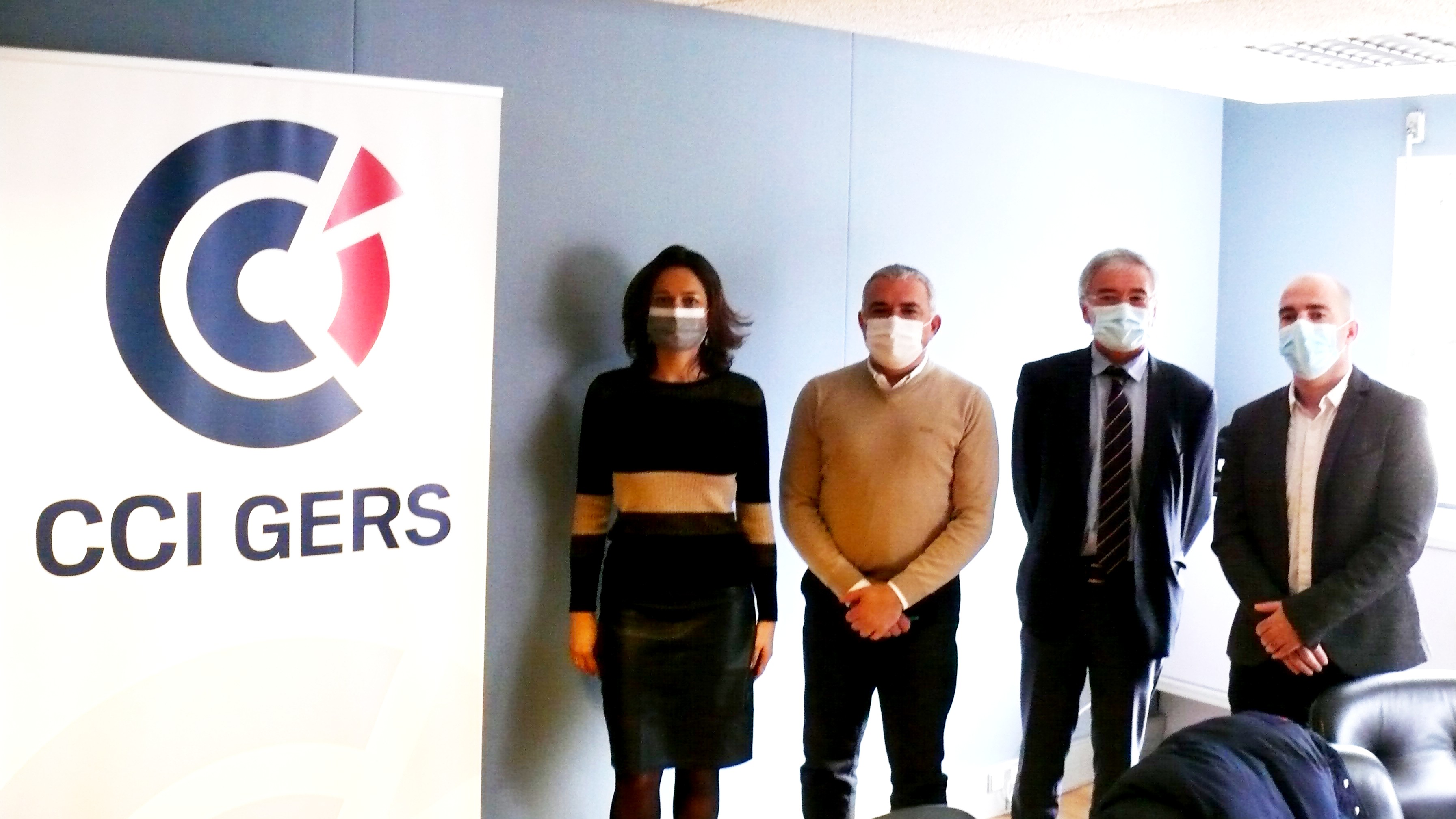 Marie Claverol, Crédit Agricole, Rémi Brnet, CCI, Christian Jelonch, Banque Populaire, et Nicolas Dupuy-Dulac, Crédit Agricole, ont détaillé le partenariat FaCCIlity.