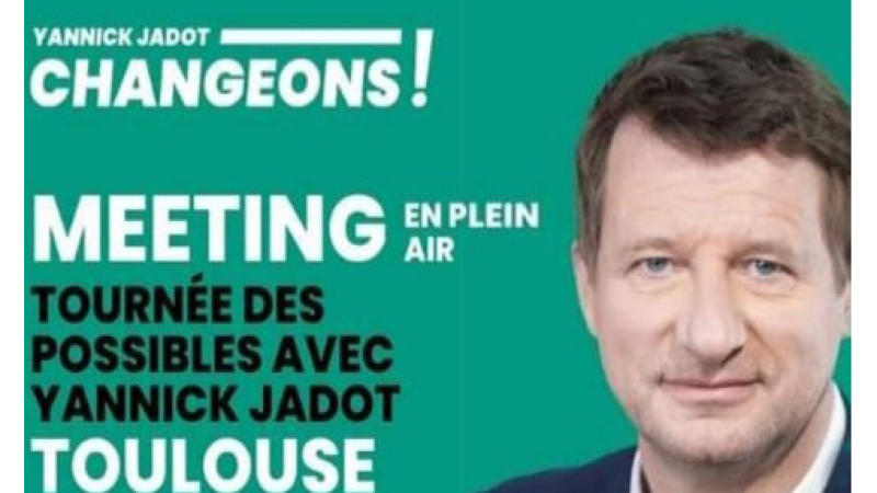 Yannick Jadot à Toulouse le 16 mars : «Changer la France pour vivre mieux»