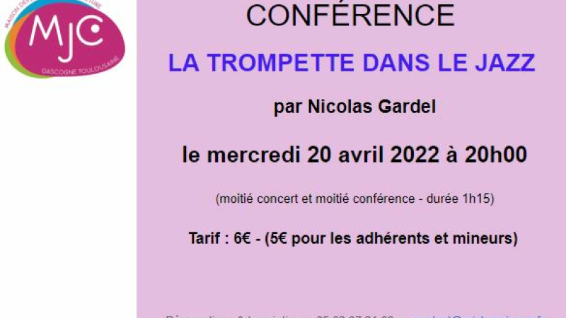 Conférence sur le Jazz à la MJC : les prémices du blues  jusqu'au jazz moderne...