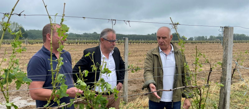 Philippe Dupouy est allé constater les dégats de l'orage dans le nord-ouest du département