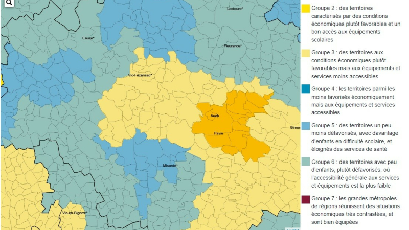 Quelles sont les communes du Gers où les enfants sont les plus défavorisés ?