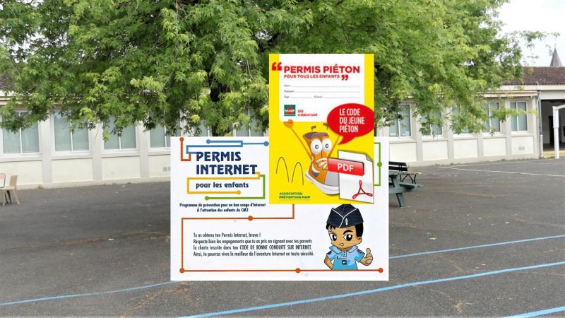 Permis piéton et permis internet pour les élèves de l'école  Jean Jaurès de Pavie