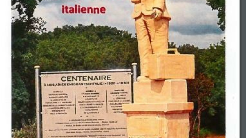 Premier anniversaire de la statue en hommage aux emigrés italiens