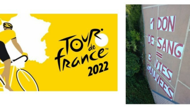 Tour de France dans le Gers : présence de l'Union Départementale des Associations pour le don du sang bénévole du Gers !