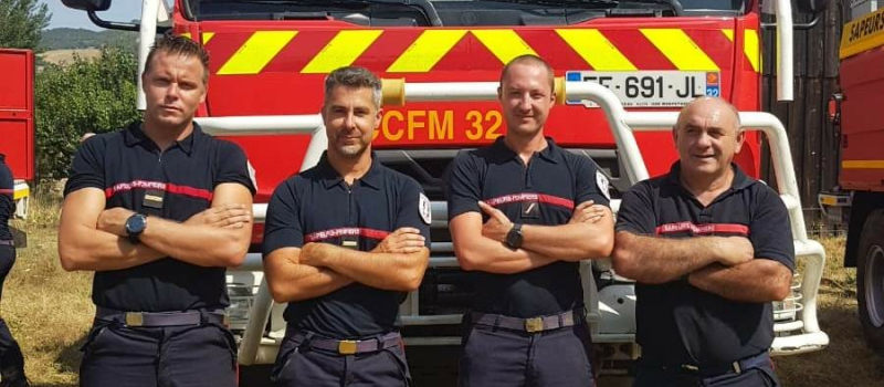 Quatre sapeurs-pompiers de Samatan en renfort dans la Lozère