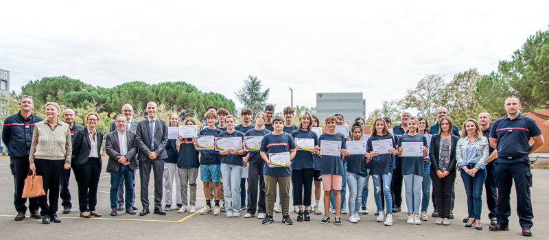 28 cadets de la Sécurité civile reçoivent leur diplôme à la cité scolaire de Nogaro